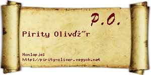 Pirity Olivér névjegykártya
